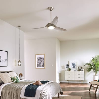 Plafondventilator met verlichting - Voya - 60in / 152cm ventilator - geborsteld roestvrij staal