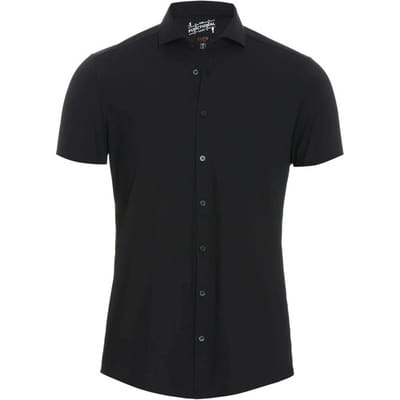 Pure Short Sleeve The Functional Shirt Blauw-Zwart - Maat 38 - Heren - Overhemden Casual