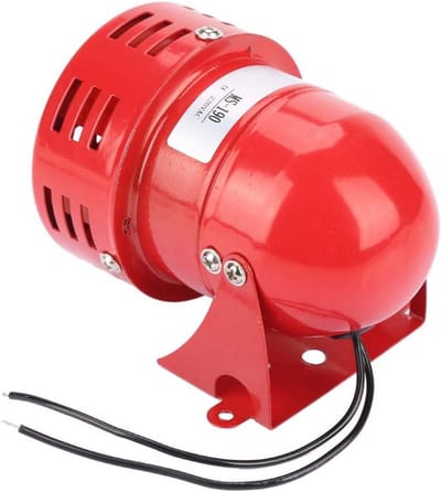 Elektrische Sirene - Motor Alarm - Veiligheid Verhoging - Krachtige Motor - 120 dB - Rood