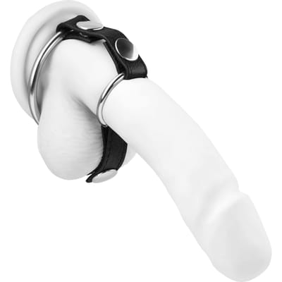 Rimba - Cockringen Metaal Met Leren bandje En Ballen splitser - Diameter 35 En 50 mm