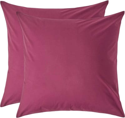 Homescapes Kussensloop 60x60 cm Set van 2 – Bordeaux – 100% Egyptisch Perkal Katoen – 200 TC
