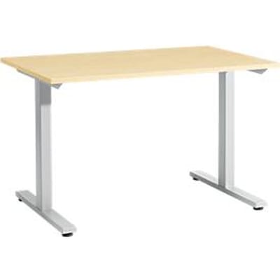 Schäfer Shop  Select Start Off bureautafel, T-poot, rechthoekig, staal/hout, B 1200 x D 800 x H 735 mm, ahorndecor
