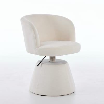 In hoogte verstelbare barkruk - 360 graden draaibare eetkamerstoel - Ergonomisch - Metalen onderstel - 1 stuk - Kookeiland - 57,5x60x92,5cm - Beige