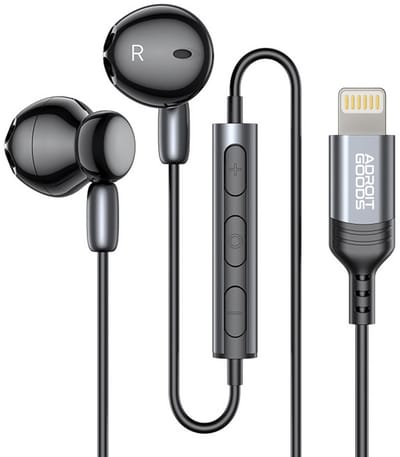 AdroitGoods Oortelefoons met Microfoon & HiFi Stereo Geluid – Geschikt voor iPhone en Apple-apparaten met Lightning-connector
