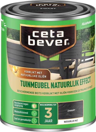 Cetabever - Tuinmeubelbeits Natuurlijk Effect - Zwart - 750 Ml