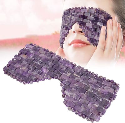 Jade Oogmasker voor Vermoeide Ogen, Anti-Aging Koelmasker met Jade Steentjes voor Huidverjonging en Rimpelvermindering, Ontspanning en Verzorging van de Gevoelige Huid