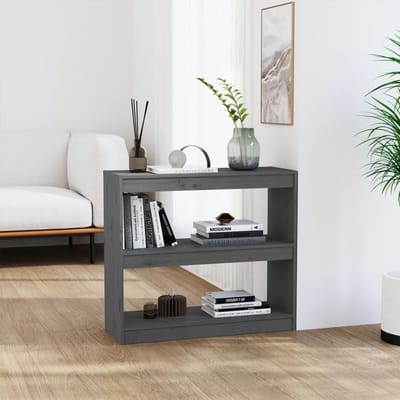 vidaXL - Boekenkast/kamerscherm - 80x30x71,5 - cm - massief - grenenhout - grijs