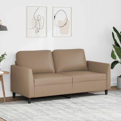vidaXL - Tweezitsbank - 140 - cm - kunstleer - cappuccinokleurig