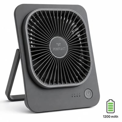 Mini Ventilator Oplaadbaar USB C – Draadloze Tafelventilator – Stille Bureau Ventilator – Camping Ventilator – 1200 mAh