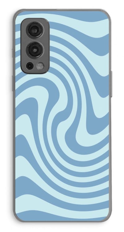 Case Company® - Hoesje geschikt voor OnePlus Nord 2 5G hoesje - Swirl Blauw - Soft Cover Telefoonhoesje - Bescherming aan alle Kanten en Schermrand