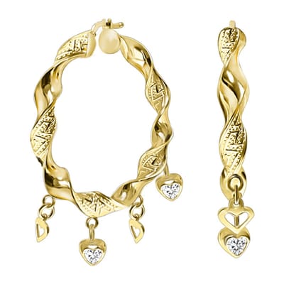 Juwelier Zwartevalk 14 karaat gouden bedel oorbellen - 12.226-A/42mm