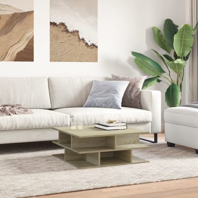 vidaXL - Salontafel - 70x70x29 - cm - bewerkt - hout - sonoma - eikenkleurig