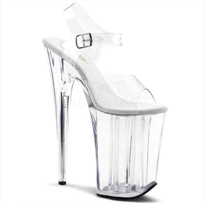 Pleaser - INFINITY-908 Sandaal met enkelband, Paaldans schoenen - Paaldans schoenen - 36 Shoes - Zilverkleurig