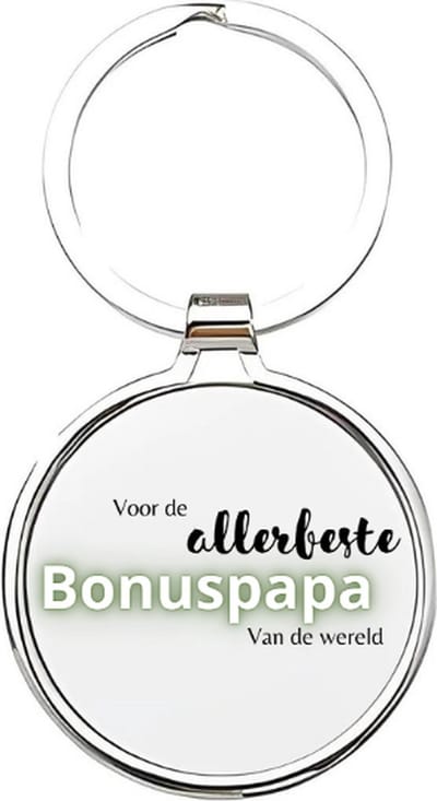 Akyol - voor de allerbeste bonuspapa van de wereld Sleutelhanger - Bonusvader - de leukste bonuspapa - bonusvader sleutelhanger - papa sleutelhanger - sleutelhanger papa - familie sleutelhanger - vaderdag cadeautje - papa cadeau - dad - 4 x 7,5 CM