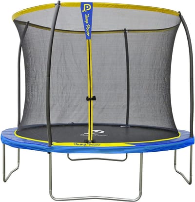 Trampoline voor kinderen - Ronde trampoline - Buiten spelen - Naadloos frame - Ø 305 cm - Geel en Blauw