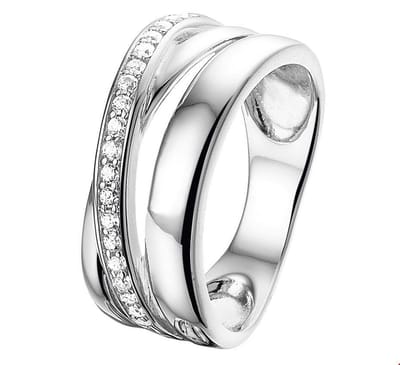 Zilver Gerhodineerde Ring zirkonia 1323799 18.50 mm (58)