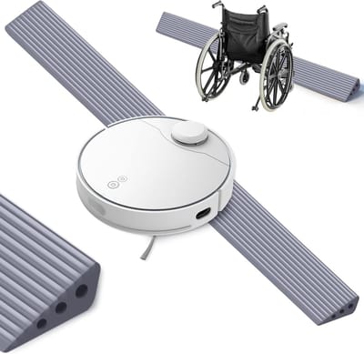 Drempelhelling 2 x 6 x 100 cm, Zelfklevende Drempeloplossing voor Zuigrobots, Rollators, Scooters en Kinderwagens tot 800 kg Draagvermogen