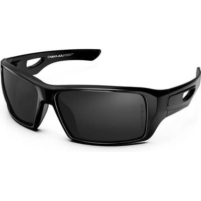 MAXJULI Sports Z87 Zonnebril voor Grote Hoofden UV400 Bescherming Wrap Around Zonnebril 8232 NON POLARIZED black