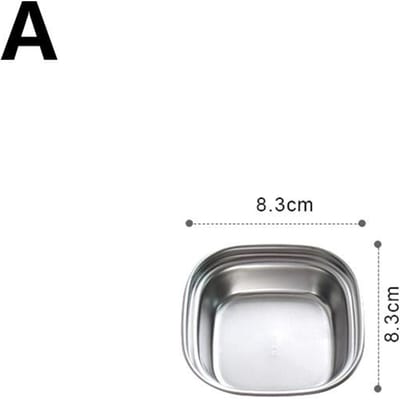 Koreaanse Stijl Kruidenbakje Goud Zilver Kleur Roestvrij Staal Barbecue Sausbakje Bord Tafelgerei BBQ Restaurant Keukengereedschap gray