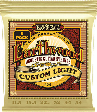 Ernie Ball 3007 Earthwood Akoestische Gitaarsnaren (11.5-54) 3-Pack