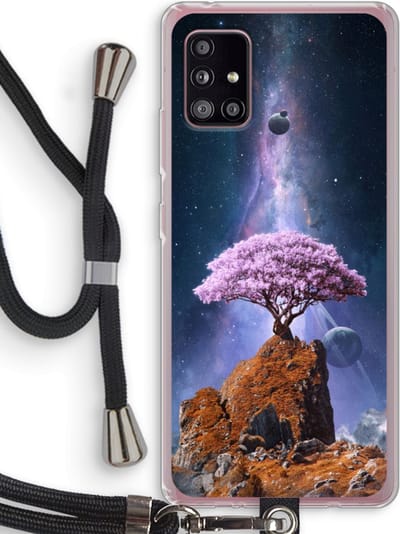 Case Company® - Hoesje met koord geschikt voor Samsung Galaxy A51 5G hoesje met Koord - Ambition - Telefoonhoesje met Zwart Koord - Bescherming aan alle Kanten en Over de Schermrand