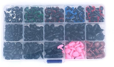Dailygoods- Veiligheidsogen Set 560 Stuks - Veiligheidsneuzen - Ringen - Kunststof - Verschillende Maten - Kleurrijk - Knopen