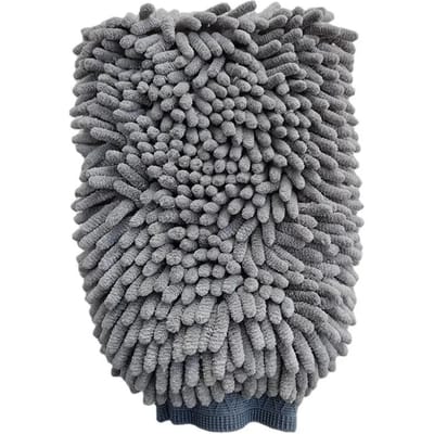 Huisdier Verzorgingshandschoen Sneldrogende Honden Poot Handdoek Chenille Microvezel Dubbelzijdig Honden Verzorgingswanten voor Grote Middelgrote Kleine Honden gray