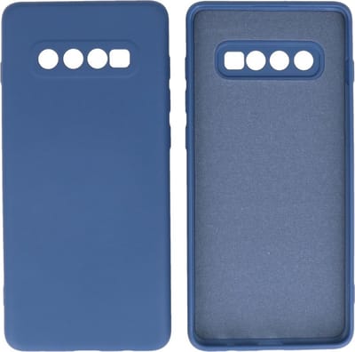 Fashion Backcover Telefoonhoesje - Color Hoesje - Geschikt voor Samsung Galaxy S10 Plus - Navy