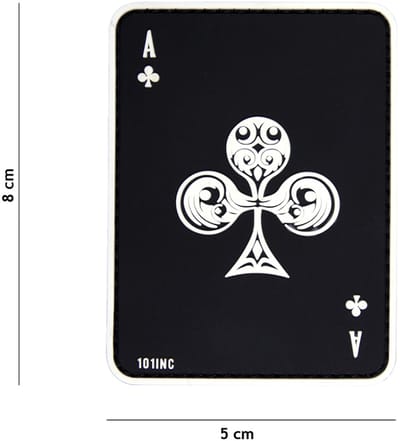 101 Inc Embleem 3D Pvc Klaver Aas Zwart 18087