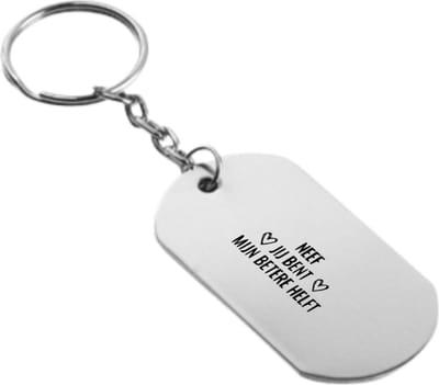 Akyol - neef jij bent mijn betere helft sleutelhanger - Neef - een neef die de betere helft is - cadeautje - verjaardagscadeau - verjaardag - cadeau voor neef - cadeau - kado - geschenk - gift - neef artikelen - 54 x 29mm
