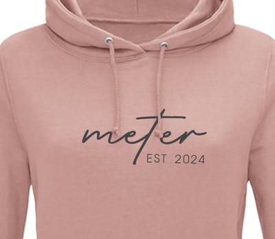 Hoodie dames met capuchon - Sweater dames capuchon - Meter - Meter cadeau - Liefste meter - Meter est 2024 - Zalmroze S