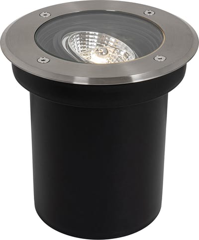 QAZQA delux - Moderne Grondspot - 1 lichts - Ø 16 cm - Staal - Buitenverlichting