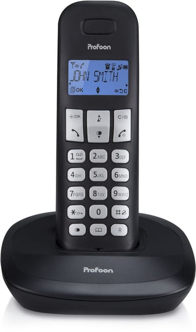 Profoon PDX-1100 DECT telefoon - 1 Handpost - Duidelijk verlicht display - Zwart