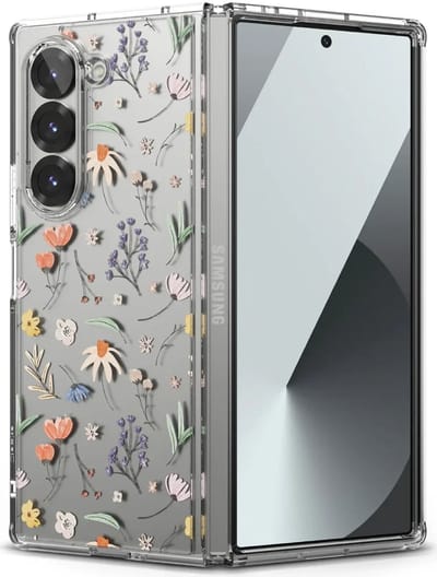 Ringke Fusion Design | Hoesje Geschikt voor Samsung Galaxy Z Fold 6 | Back Cover met Antikrascoating | Militaire Standaard | Dry Flowers