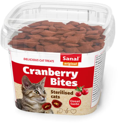 Sanal Kat Bites Cranberries - Kip - 6 x 75 gr - Voordeelverpakking