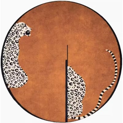 Luipaardprint Slaapkamer Decor Rond Kleed Pluizige Zachte Tapijten voor Woonkamer Modern Minimalistisch Pluche Tapijt Huis Antislip Vloermat 140x140CM