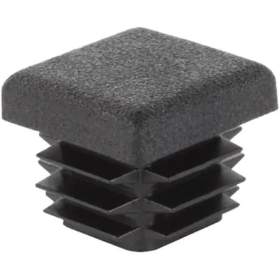 Alberts Insteek-eindkap - Voor Vierkante Buizen - Vierkant Kunststof Zwart - 20x20mm - 4 Stuks
