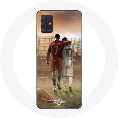 Coque - Maniacase - Samsung Galaxy A51 - Cristiano Ronaldo - Messi - GOAT noir