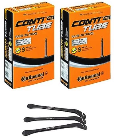 Fietsbinnenband Race 28" SV 60 mm 18/25-622/630 incl. 3 metalen bandenlichters