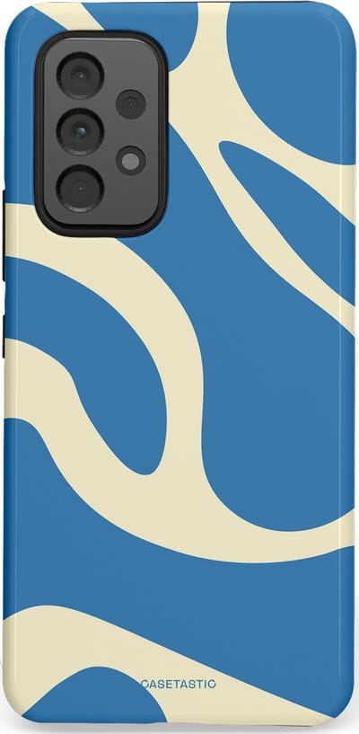 Casetastic hoesje geschikt voor Samsung Galaxy A53 (2022) 5G - Dubbellaagse bescherming - Lichtblauwe water vlekken - Fashion Case - Lavendel Crème Lichtblauw
