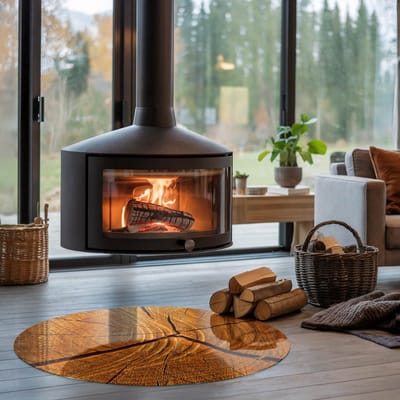 Coloray Vloerplaat Houtkachel - Plaat onder Houtkachel - 100 cm x 100 cm - Kachel Onderplaat - Oranje Vloerplaat Kachel - Verwarmingsaccessoires - Onderplaat Kachel - Houtkachel Vloerplaat - Vloerplaat Voor Kachel