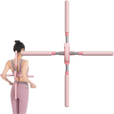 Yoga Sticks voor Houdingscorrectie, Verstelbare Stretch Tool voor Rug en Schouders, Verbeter je Postuur en Verminder Rugpijn (Roze)