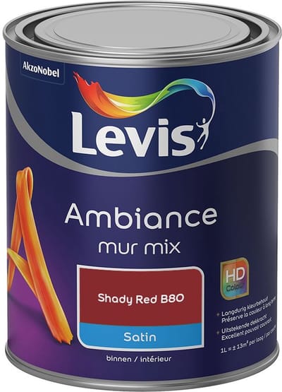 Levis - Ambiance Mur Satin Mix - Shady Red B80 - Mengverf - 1 L