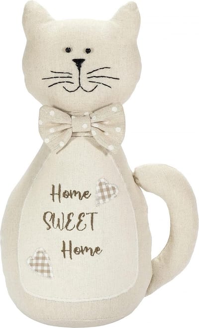 Leuke Katdeurstopper met Home Sweet Home Design - Zware, Zandgevulde Deurbuffer voor Dierenliefhebbers