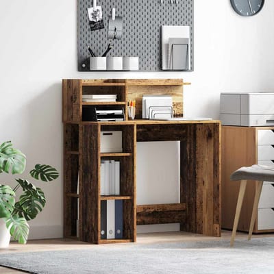 vidaXL - Bureau - Oud - Hout - Bewerkt - hout - 90 - x - 48 - x - 101,5 - cm