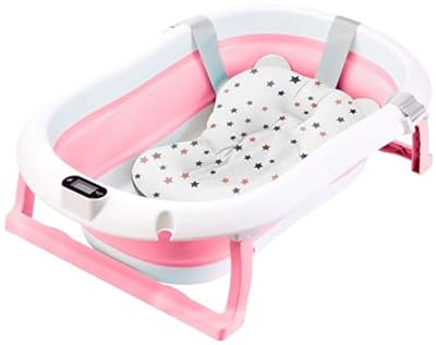 Ergonomisch Inklapbaar Babybadje met Thermometer voor Pasgeborenen en Baby's - Veilig en Ruimtebesparend