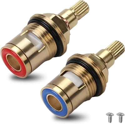 Water Tap Valve - 2pcs Universele Cartridge - 1/2 Inch Messing Waterkraan - Keramische Top Reserve Onderdelen met Handvat voor Keuken - 1 Paar Warm en Koud