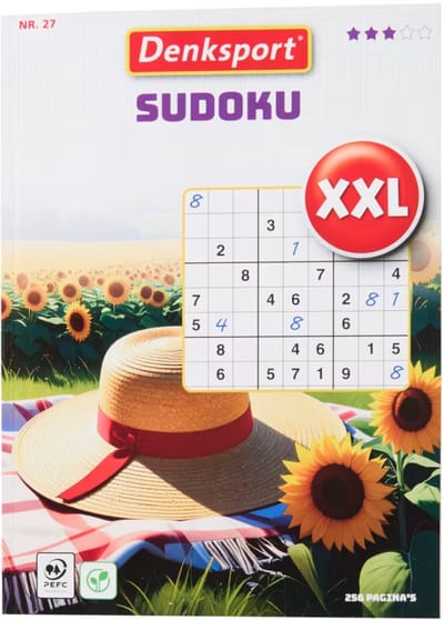 Denksport puzzelboekjes - Sudoku - puzzelboekjes - puzzelboeken volwassenen denksport - Nederlands - 3* | Nr. 24 - Extra dik! | XXL 256 Pagina's