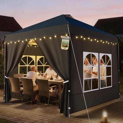 Tuinpaviljoen Opvouwbaar - Partytent - Zomerse Bijeenkomsten - Inclusief Zijwanden - 25x25m - Antraciet