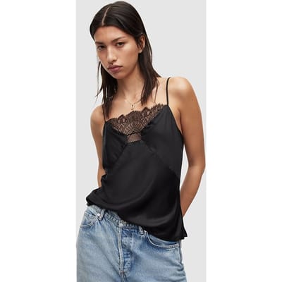 AllSaints Eldia Top Black Size: 16 | Tanks &amp; Camis Outlet | Dames | Zwart
